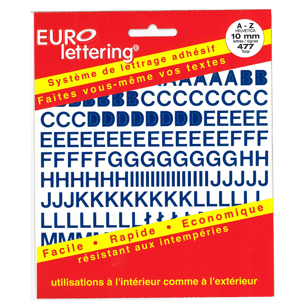 Pickup Helvetica blauw Eurolettering plaklettersboekje - 10 mm letters