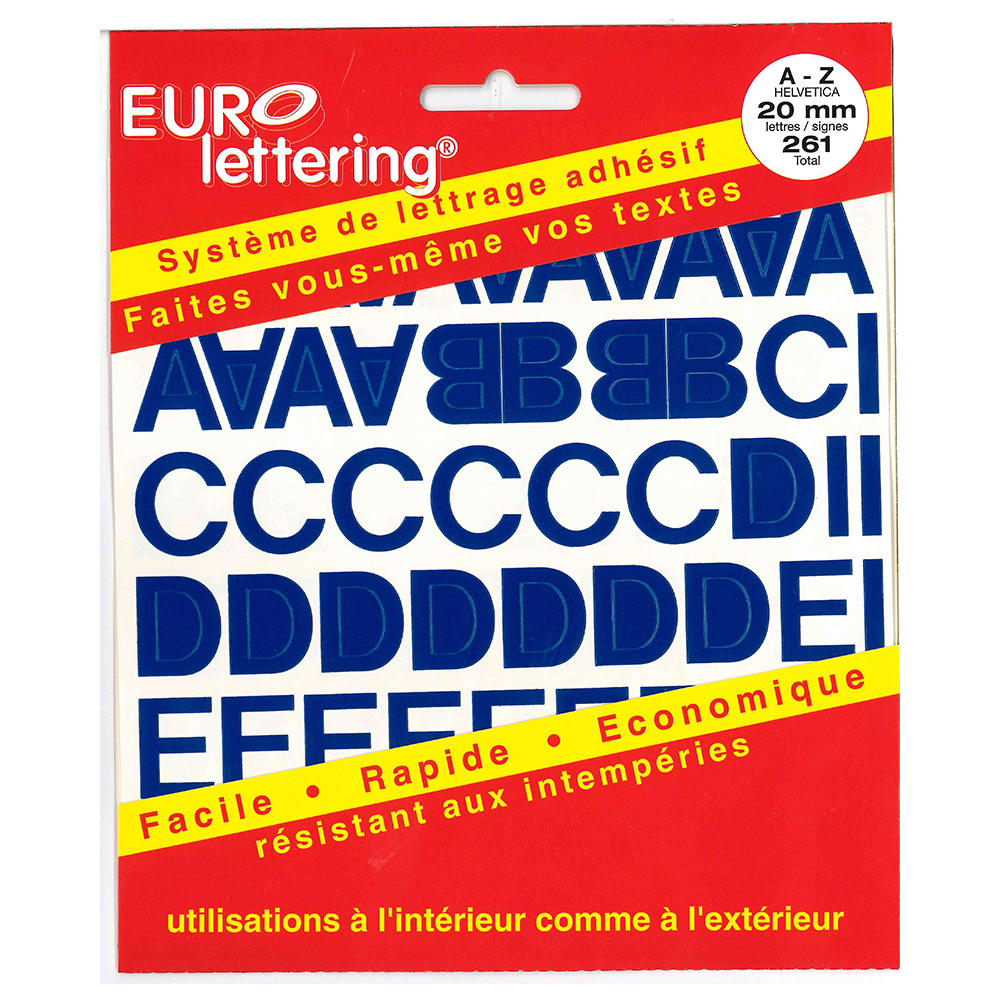 Pickup Helvetica blauw Eurolettering plaklettersboekje - 20 mm letters