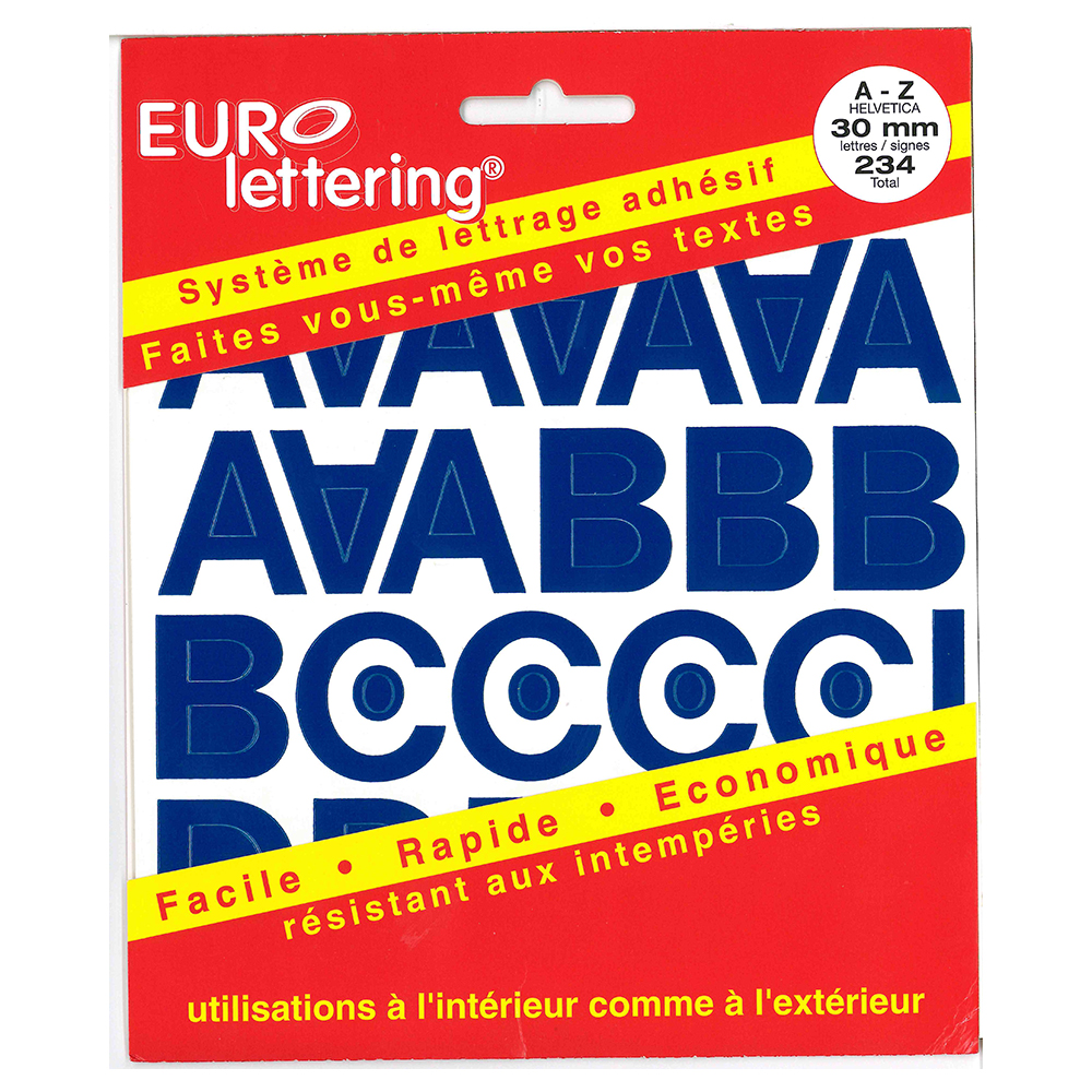 Pickup Helvetica blauw Eurolettering plaklettersboekje - 30 mm letters