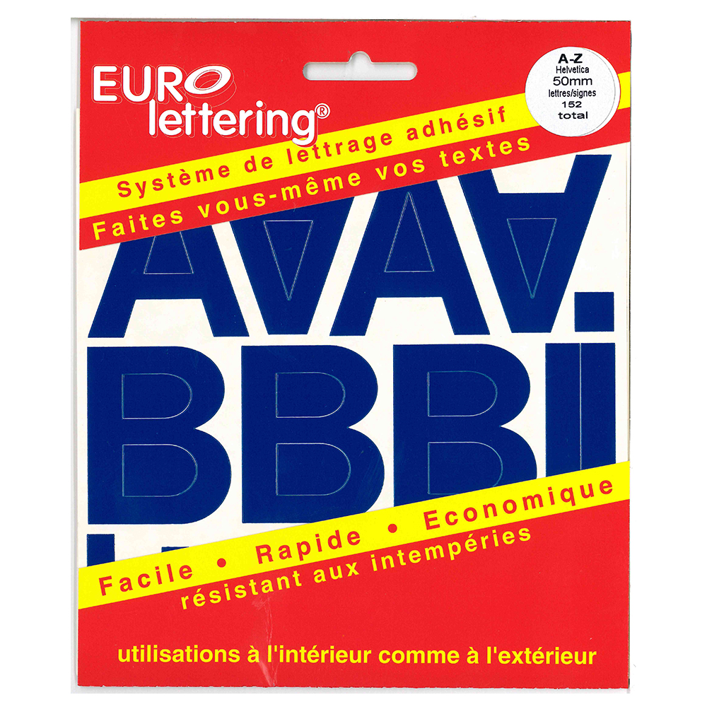 Pickup Helvetica blauw Eurolettering plaklettersboekje - 50 mm letters