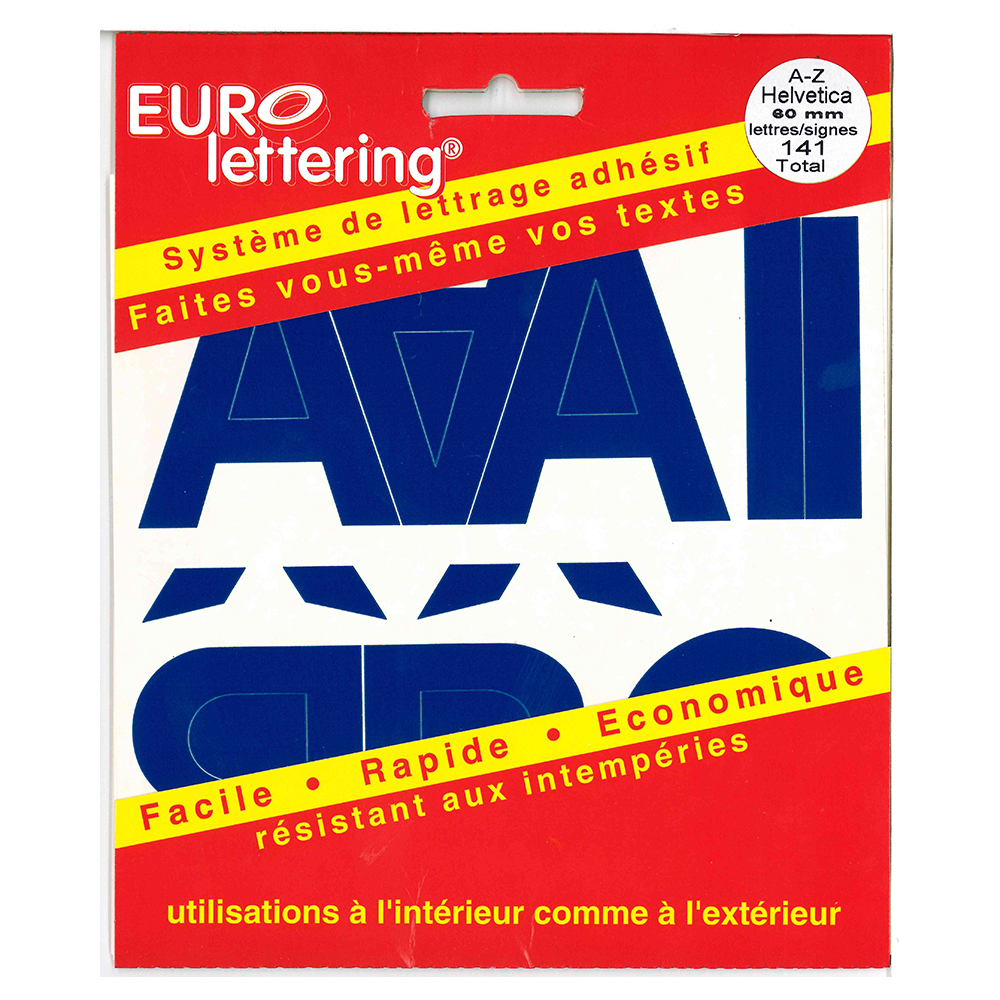 Pickup Helvetica blauw Eurolettering plaklettersboekje - 60 mm letters