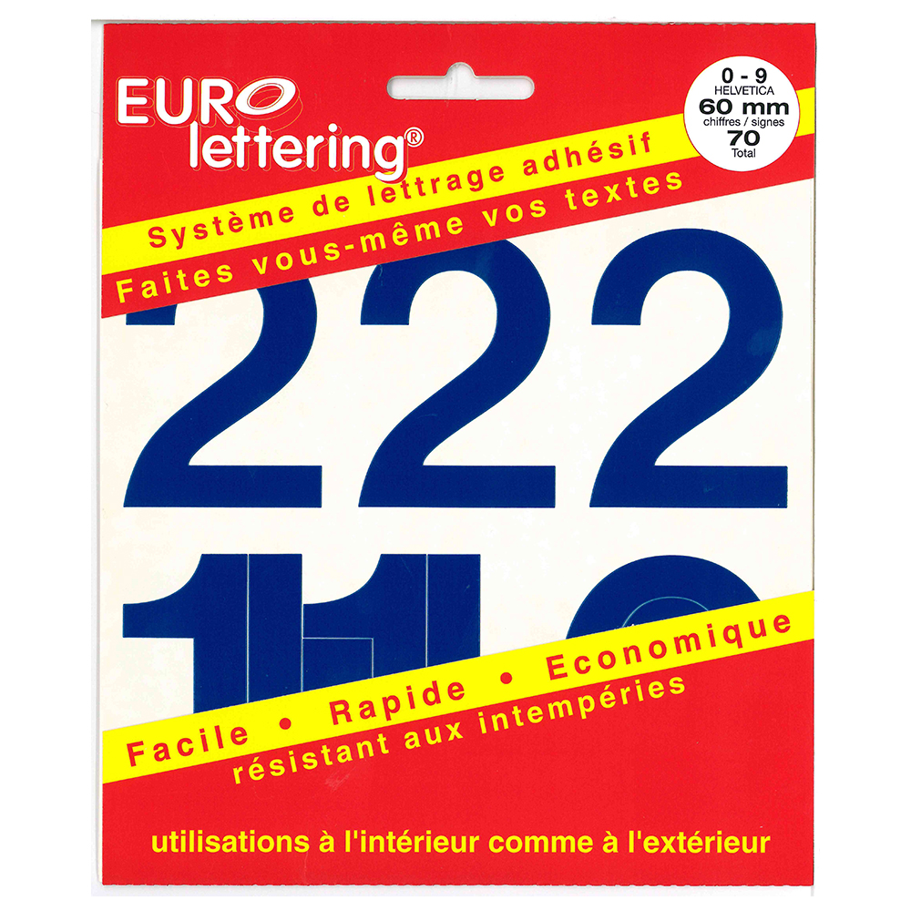 Pickup Helvetica blauw Eurolettering plakcijfersboekje - 60 mm cijfers