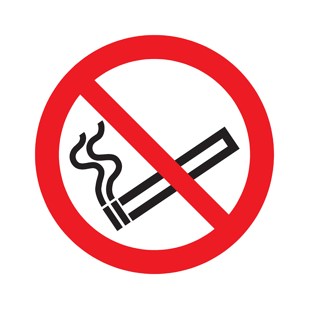 Pickup bord rond diameter 18 cm - Verboden te roken