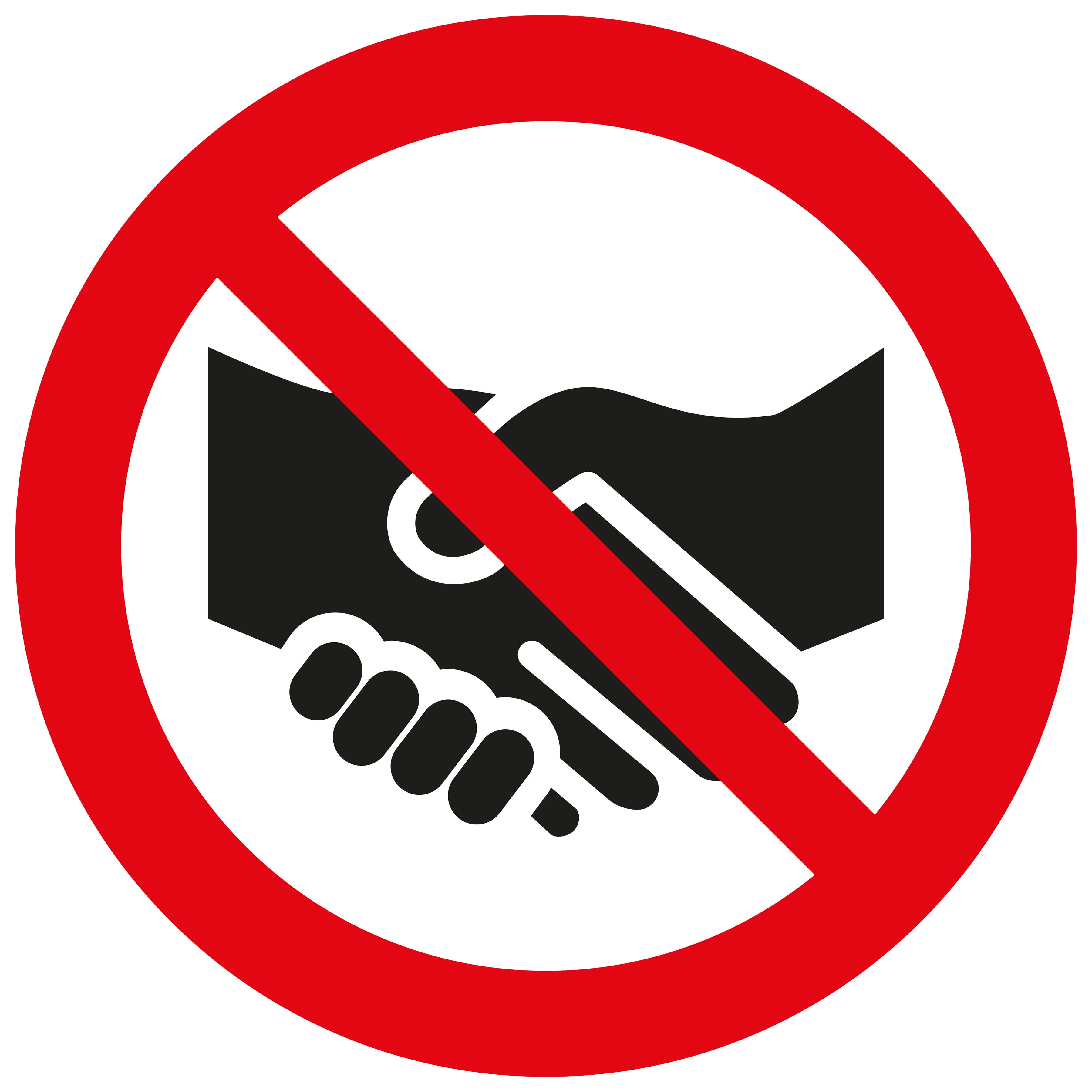 Pickup bord Wij geven u geen hand - We do not shake hands with you - Nous ne te serrons pas la main - Wir geben Ihnen nicht die Hand - social distance  