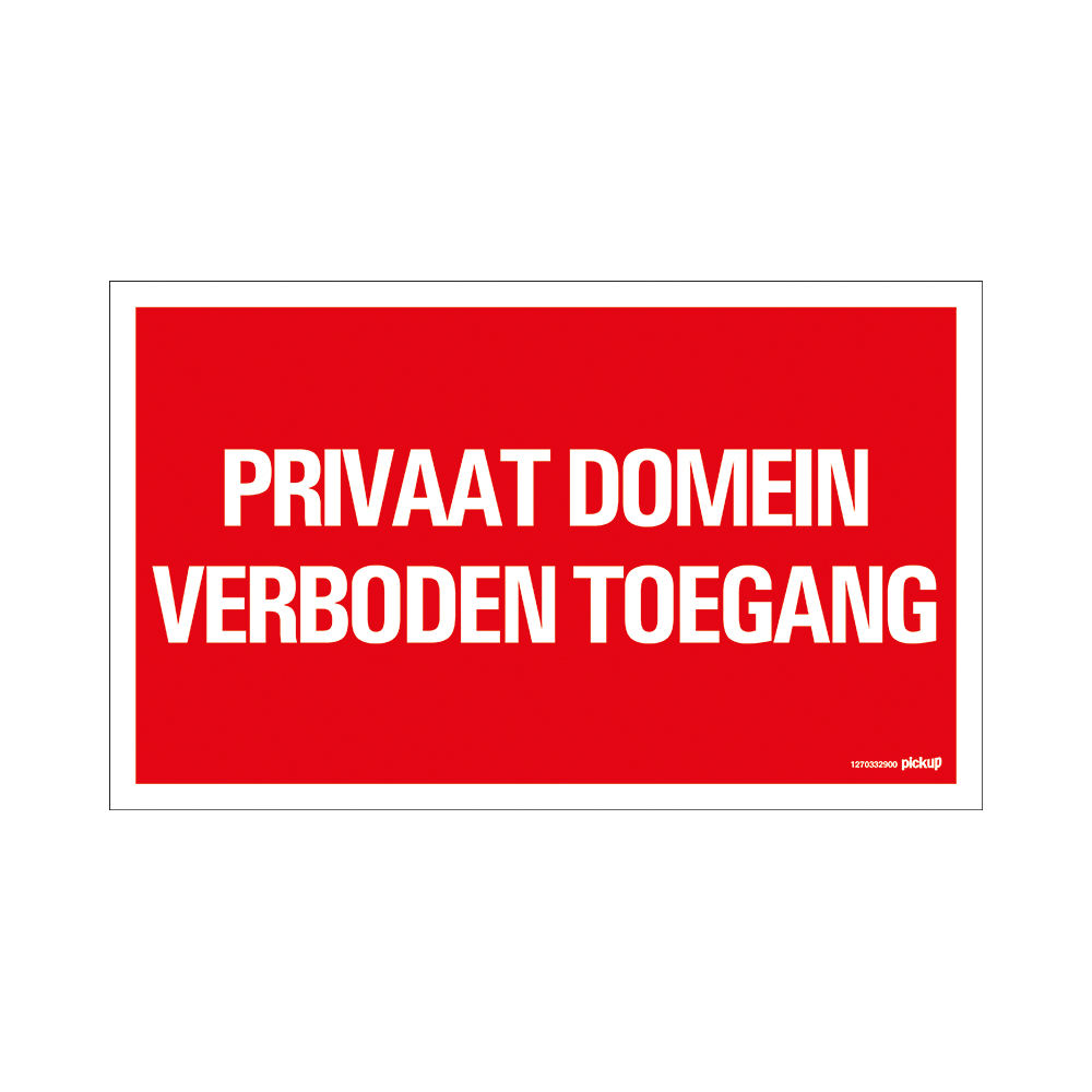 Pickup bord 33x20 cm - Privaat domein Verboden toegang