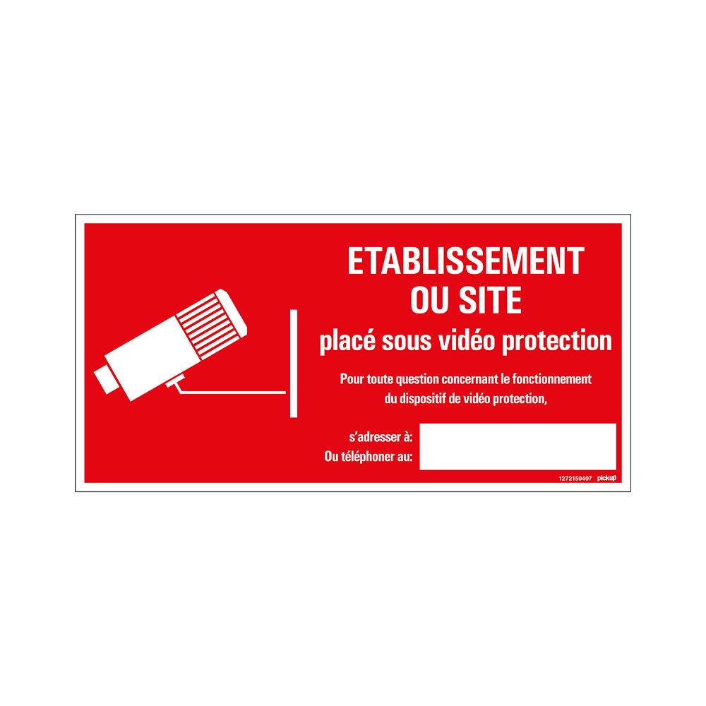 Pickup bord panneau 30x15 cm - Site sous videoprotection