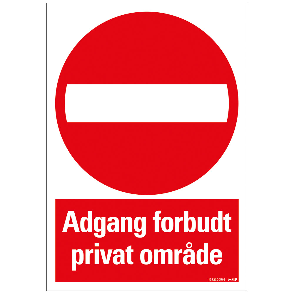 Pickup bord 23x33 cm Combinatie - ADGANG FORBUDT PRIVAT OMRADE