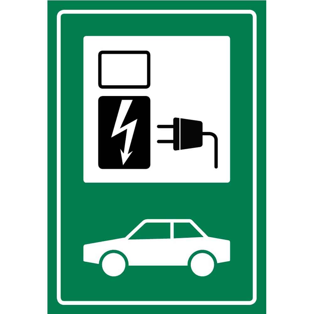 Pickup bord electrische auto oplaadpunt - oplaadstation groen