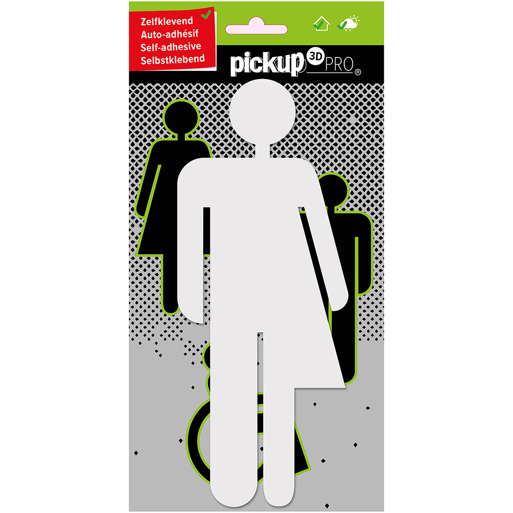 Pickup Route Acryl Pro 3D Picto Genderneutraal wit - 23,5 cm - 2110000103