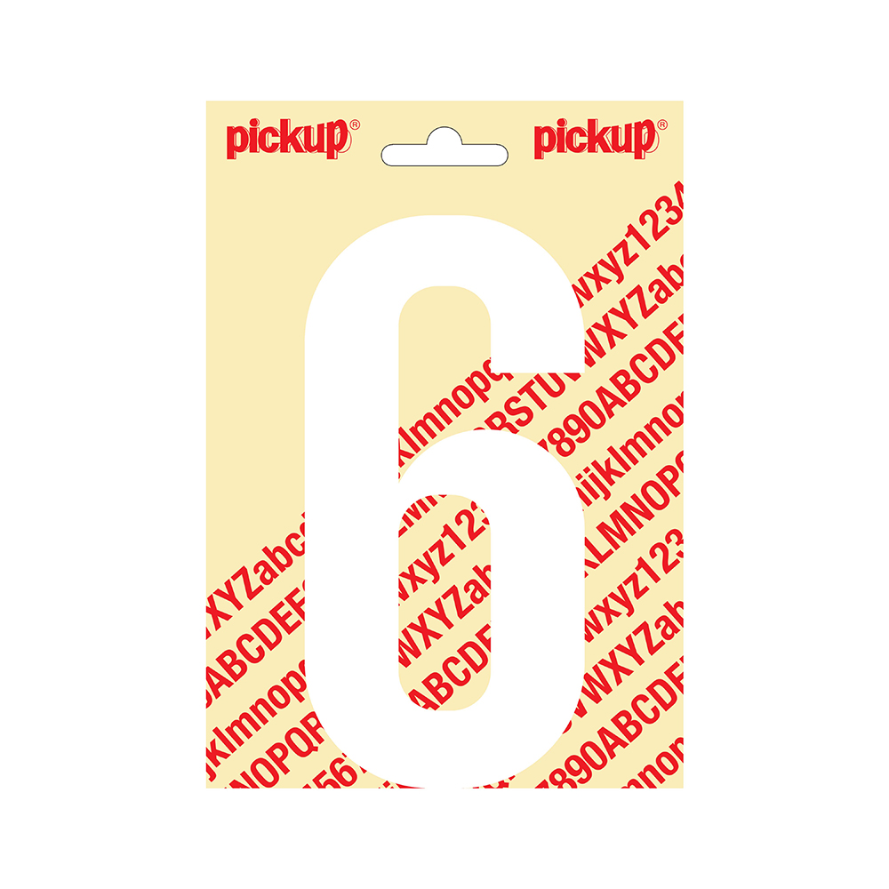 Pickup plakcijfer Nobel 150mm wit 6 - 310121506