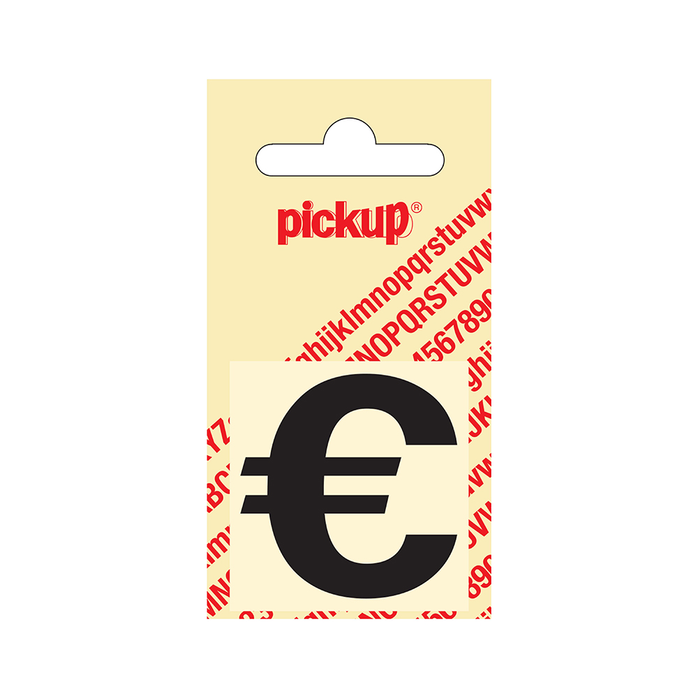 Pickup plakletter Helvetica 40 mm - zwart euroteken