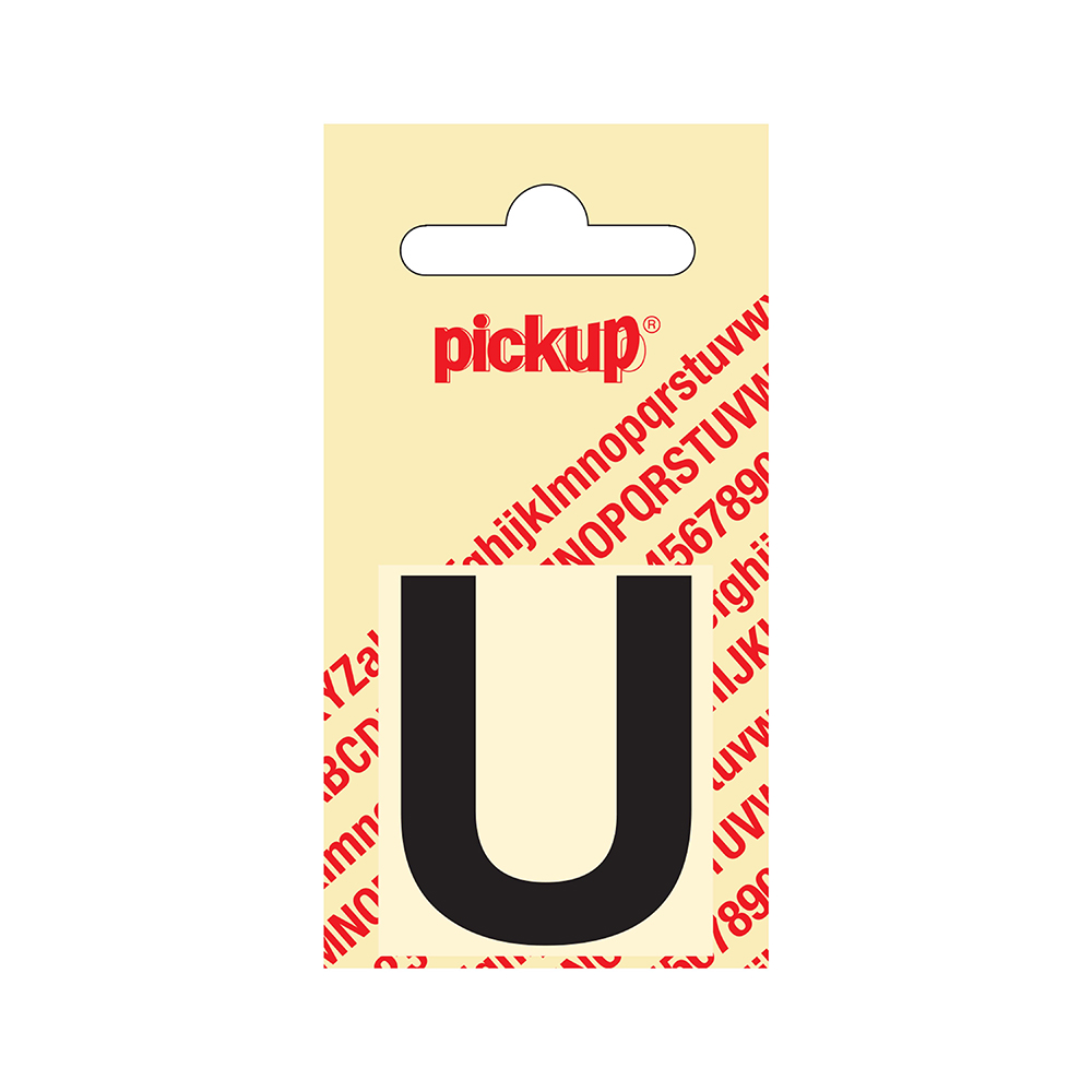 Pickup plakletter Helvetica 40 mm - zwart U