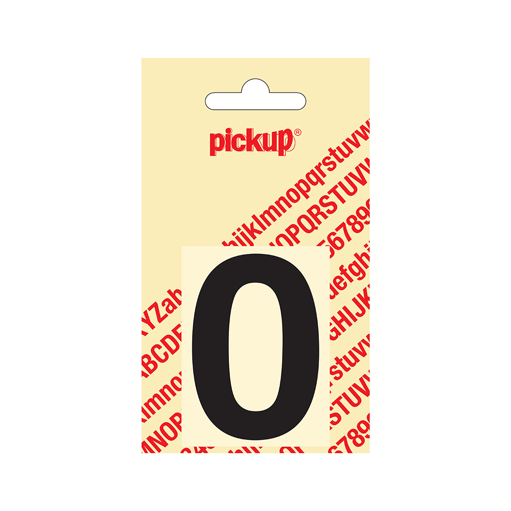 Pickup plakcijfer Helvetica 60 mm - zwart 0