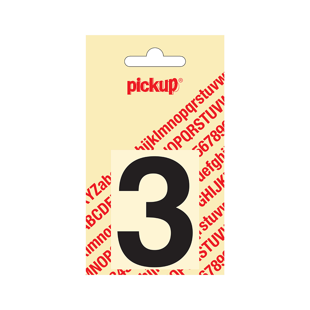 Pickup plakcijfer Helvetica 60 mm - zwart 3