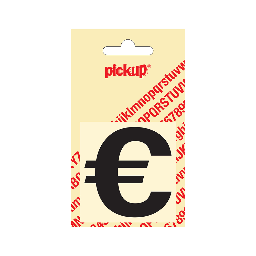 Pickup plakletter Helvetica 60 mm - zwart euroteken