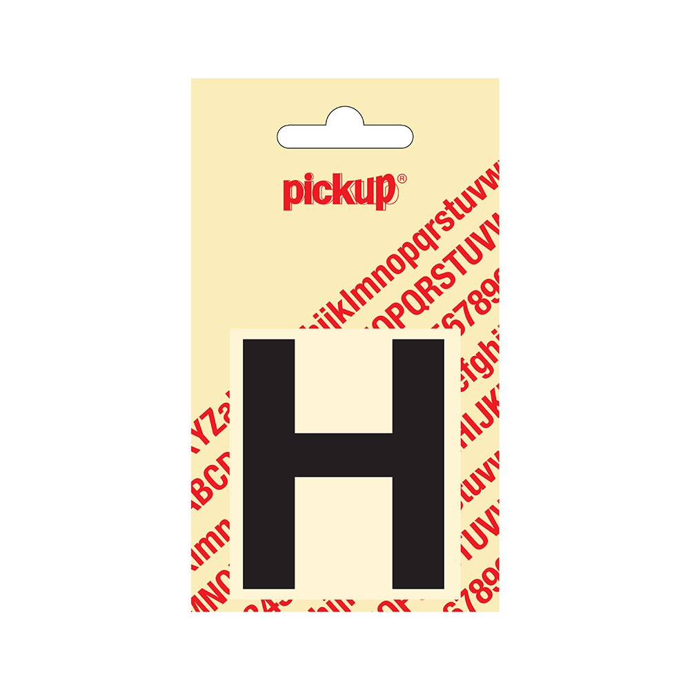 Pickup plakletter Helvetica 60 mm - zwart H