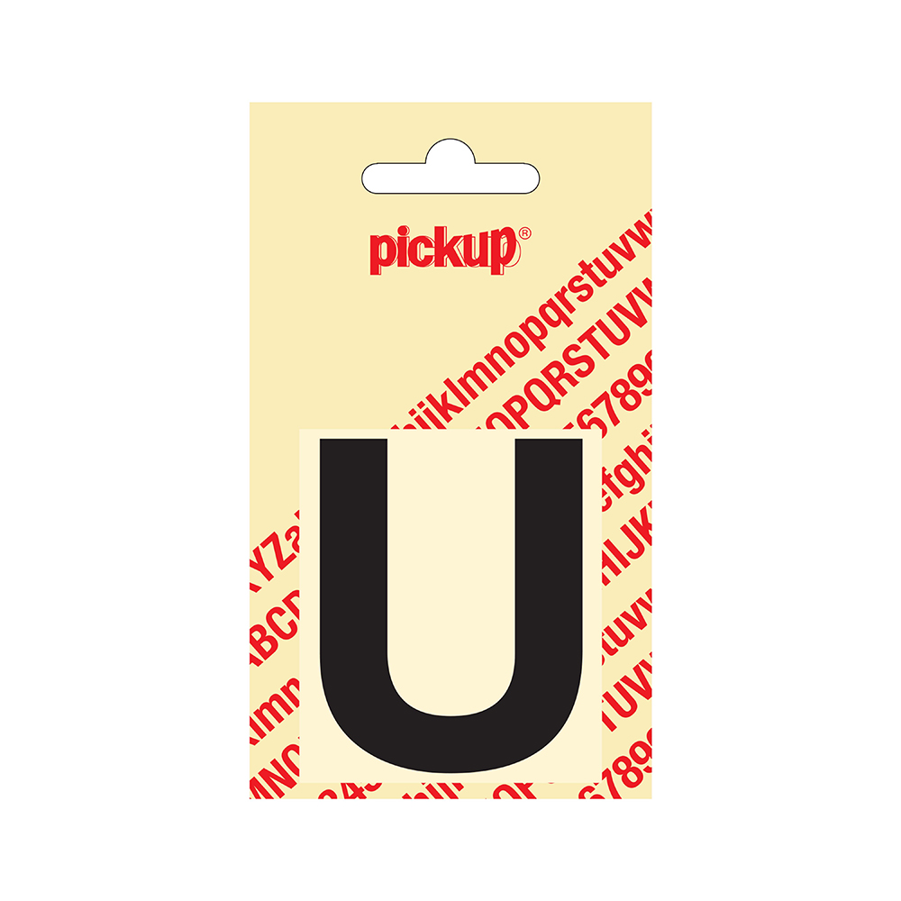 Pickup plakletter Helvetica 60 mm - zwart U