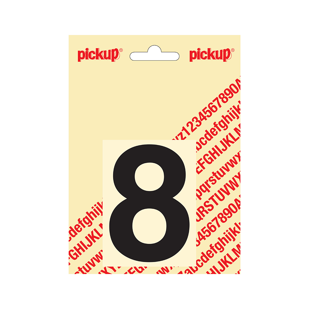 Pickup plakcijfer Helvetica 80 mm - zwart 8