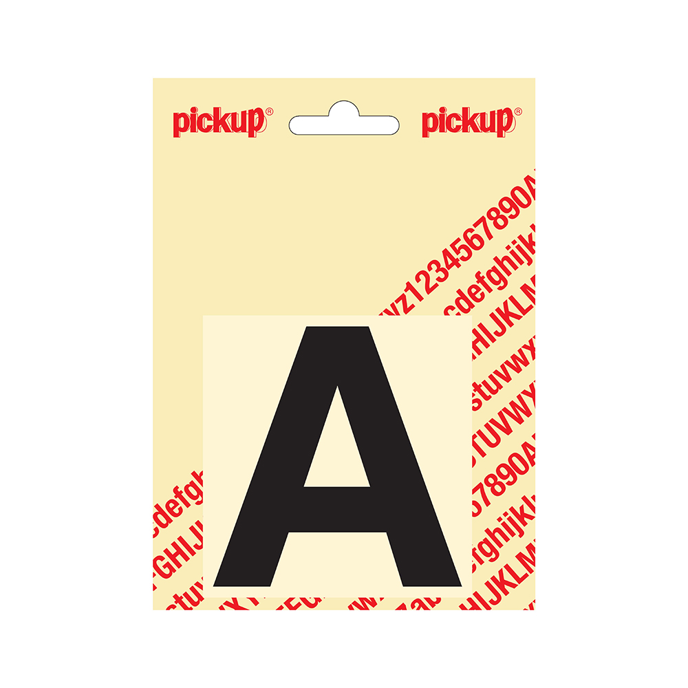 Pickup plakletter Helvetica 80 mm - zwart A