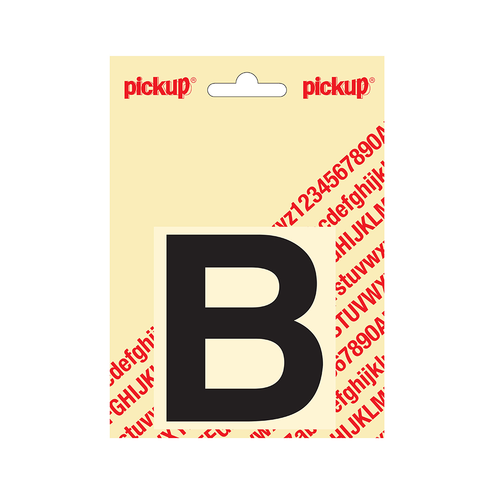 Pickup plakletter Helvetica 80 mm - zwart B