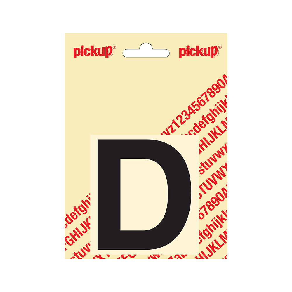 Pickup plakletter Helvetica 80 mm - zwart D
