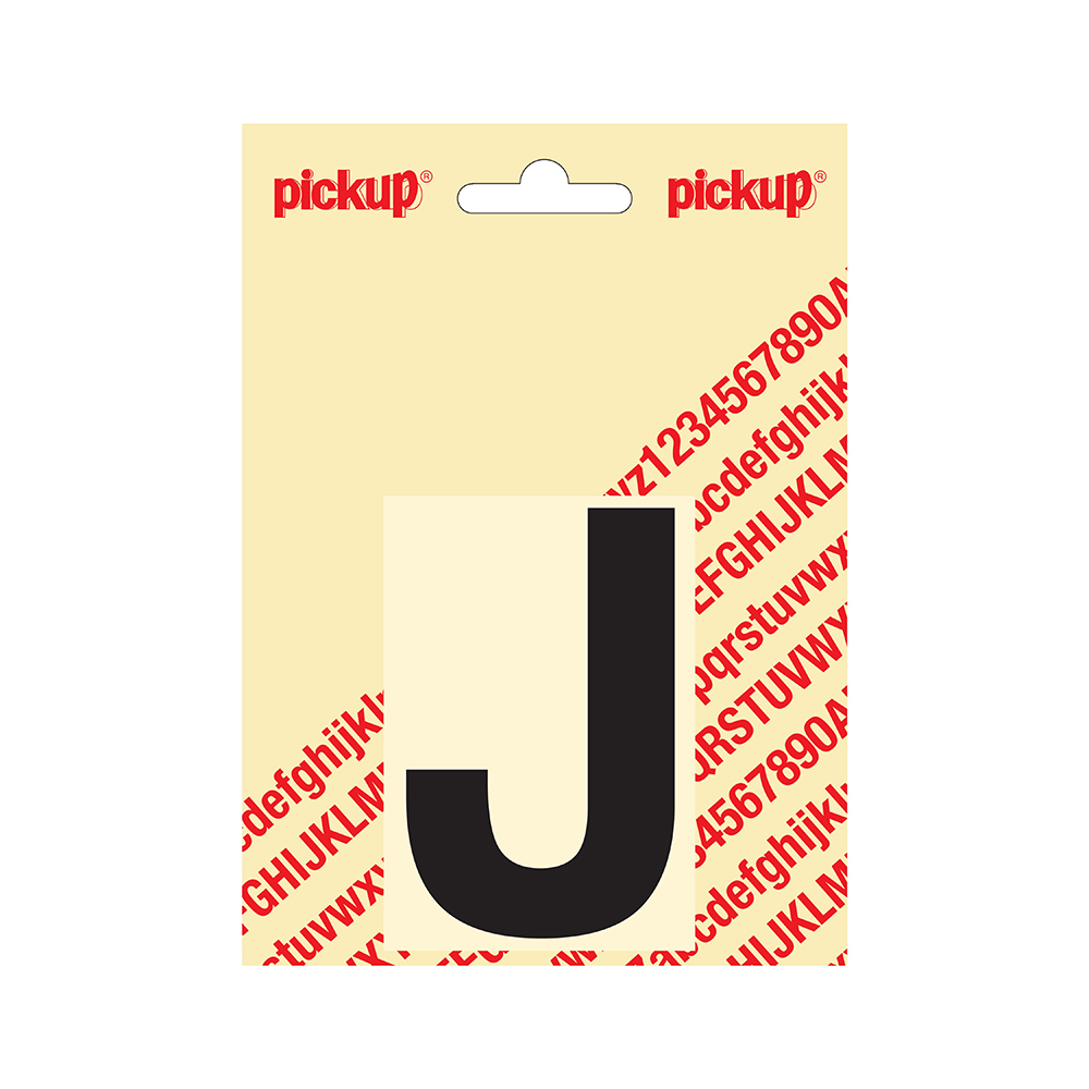 Pickup plakletter Helvetica 80 mm - zwart J