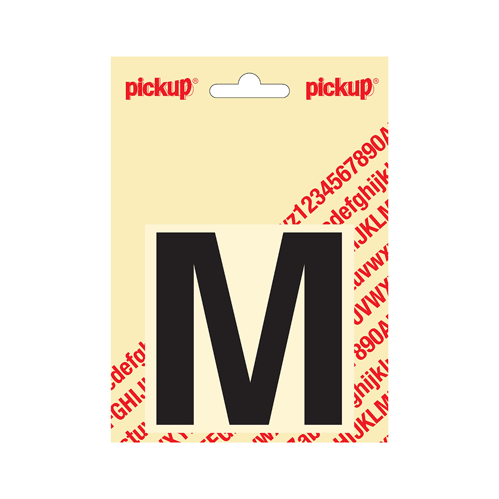 Pickup plakletter Helvetica 80 mm - zwart M