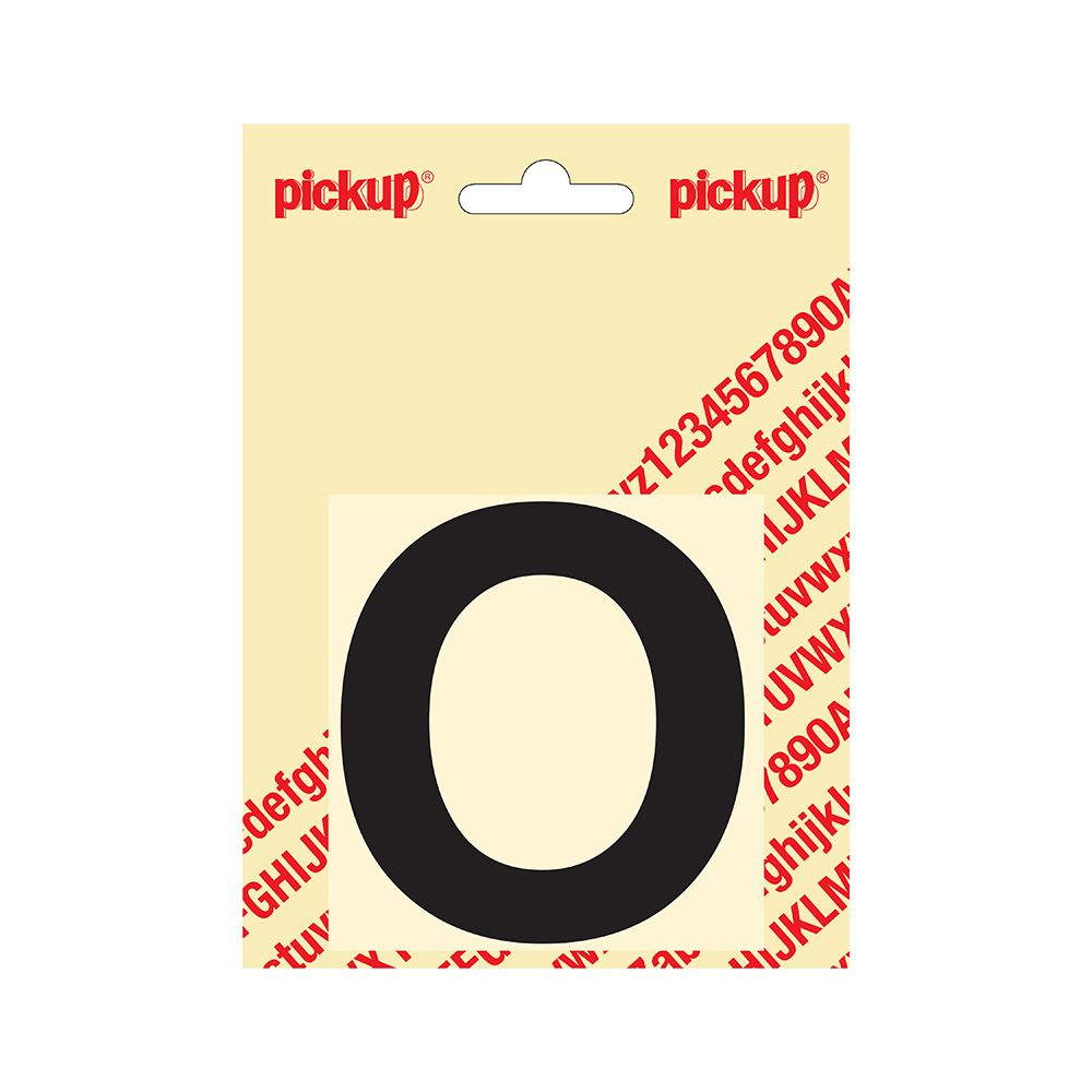 Pickup plakletter Helvetica 80 mm - zwart O