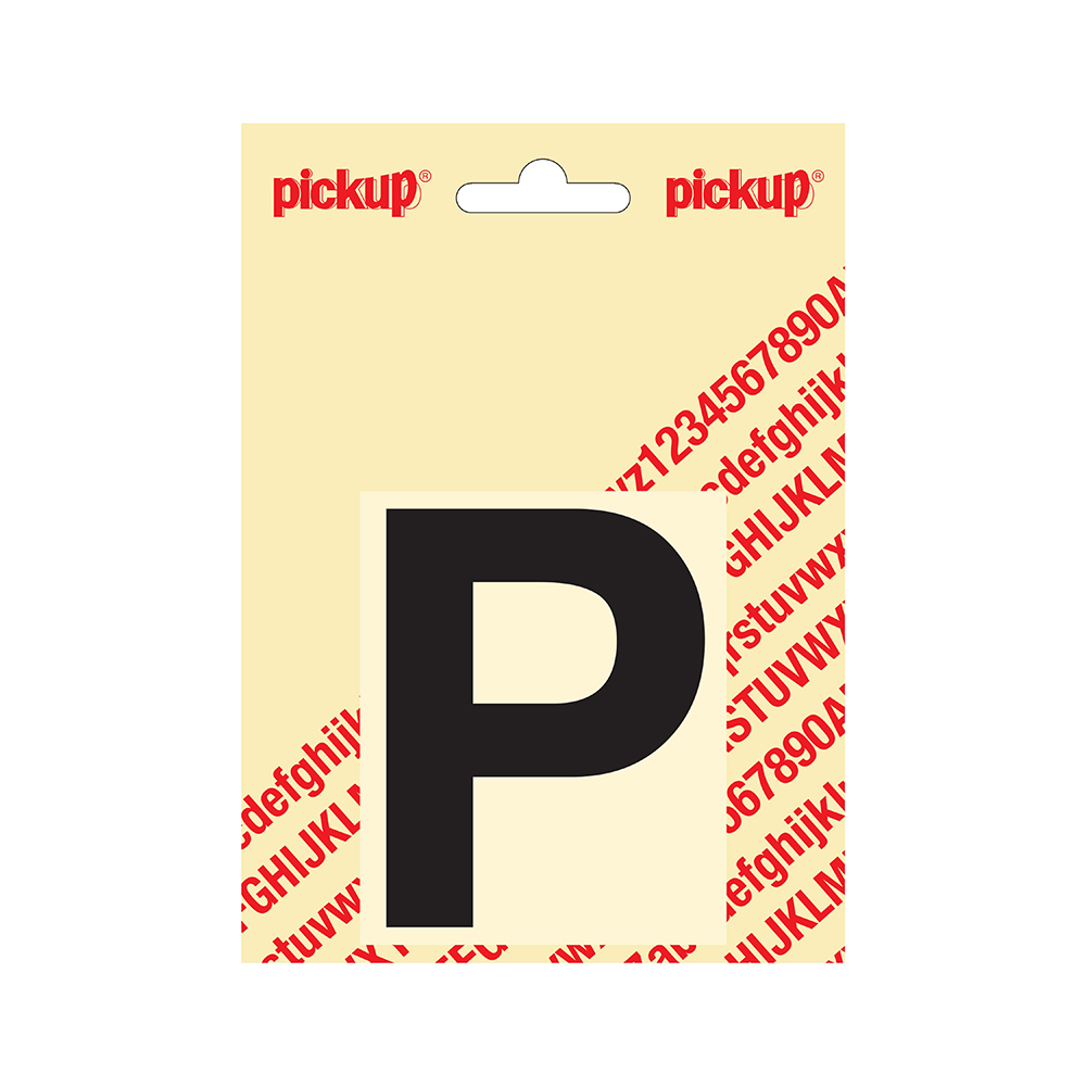 Pickup plakletter Helvetica 80 mm - zwart P