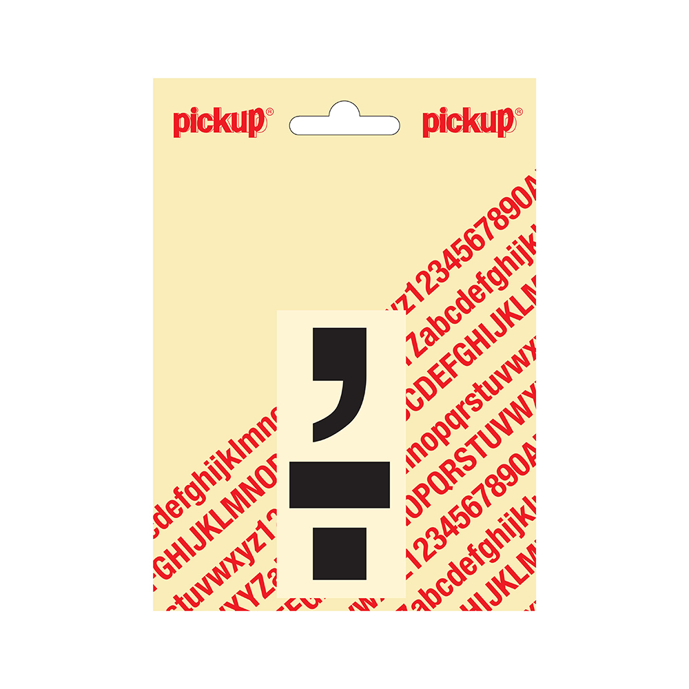 Pickup plakletter Helvetica 80 mm - punt komma zwart
