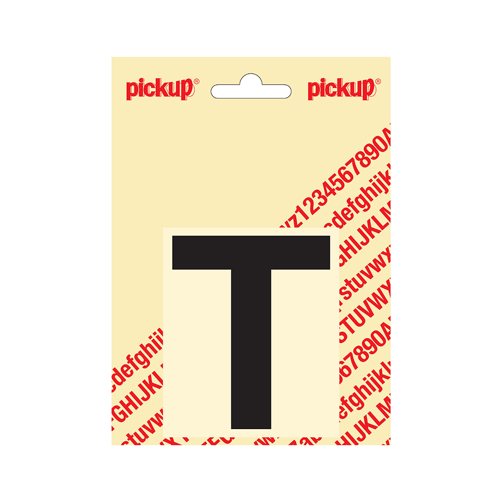 Pickup plakletter Helvetica 80 mm - zwart T