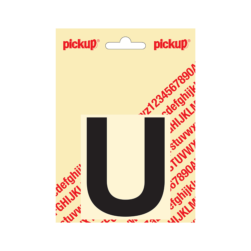 Pickup plakletter Helvetica 80 mm - zwart U