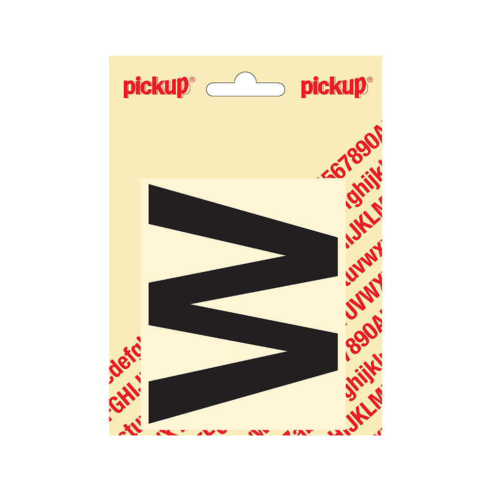 Pickup plakletter Helvetica 80 mm - zwart W
