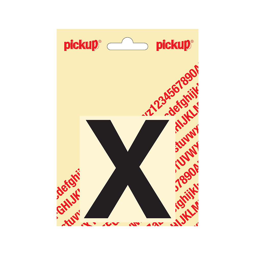 Pickup plakletter Helvetica 80 mm - zwart X