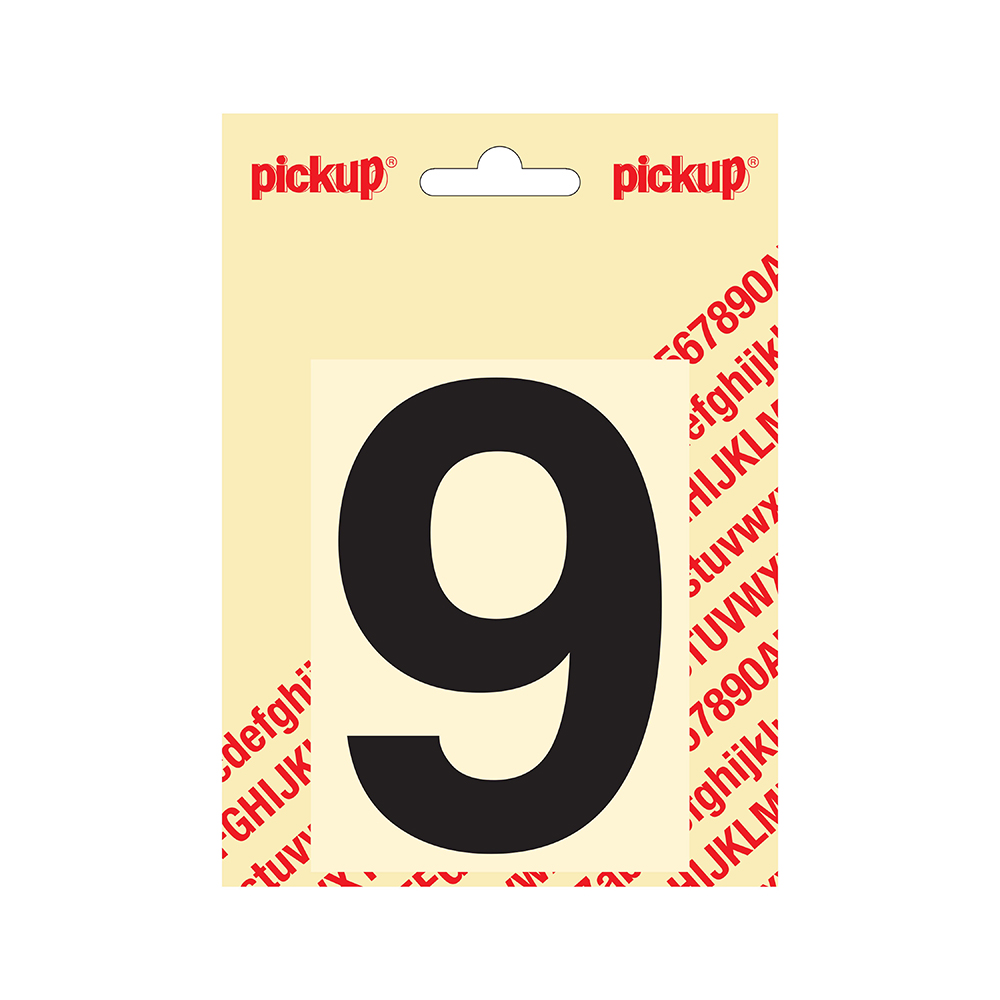 Pickup plakcijfer Helvetica 100 mm - zwart 9