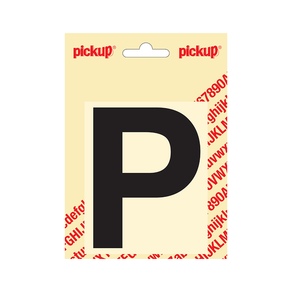 Pickup plakletter Helvetica 100 mm - zwart P