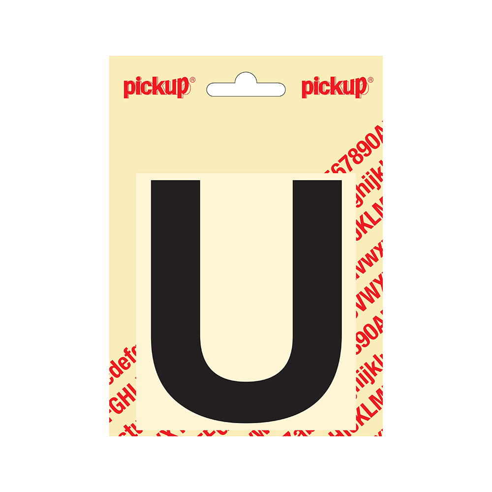 Pickup plakletter Helvetica 100 mm - zwart U