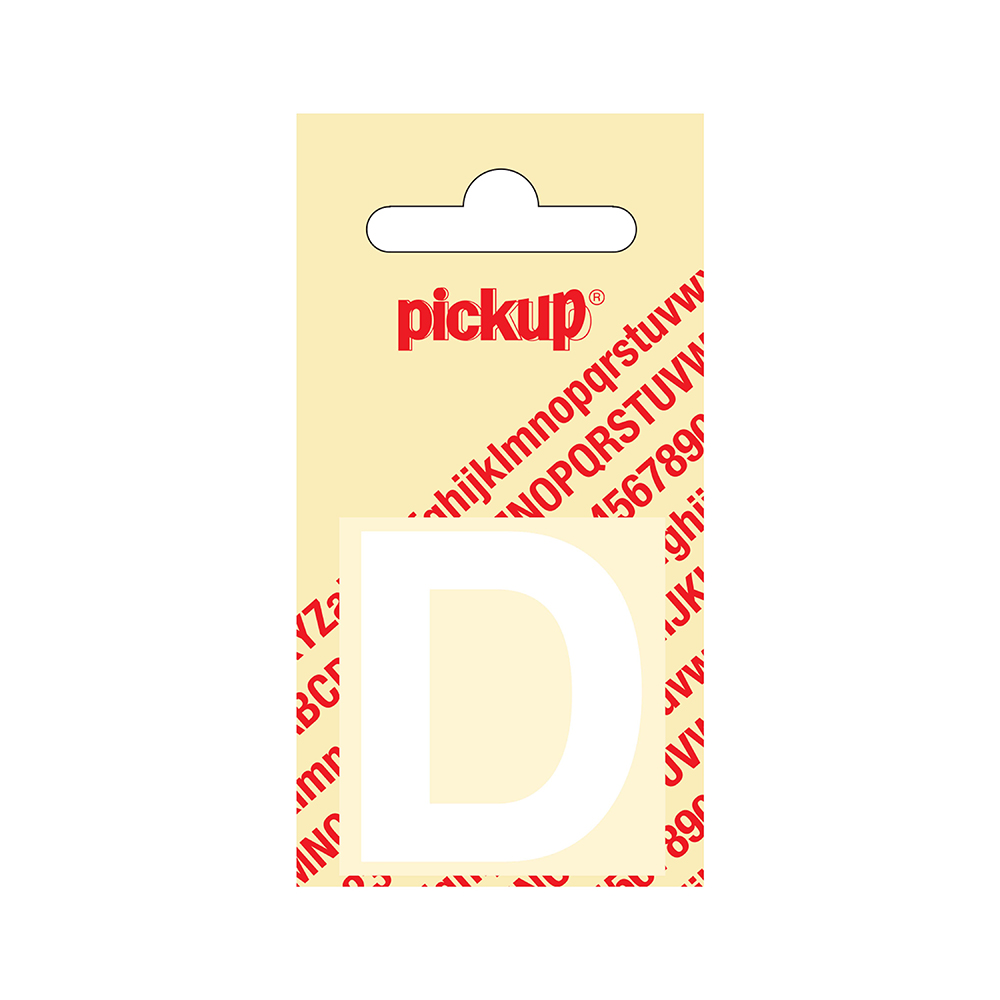Pickup plakletter Helvetica 40 mm - wit D