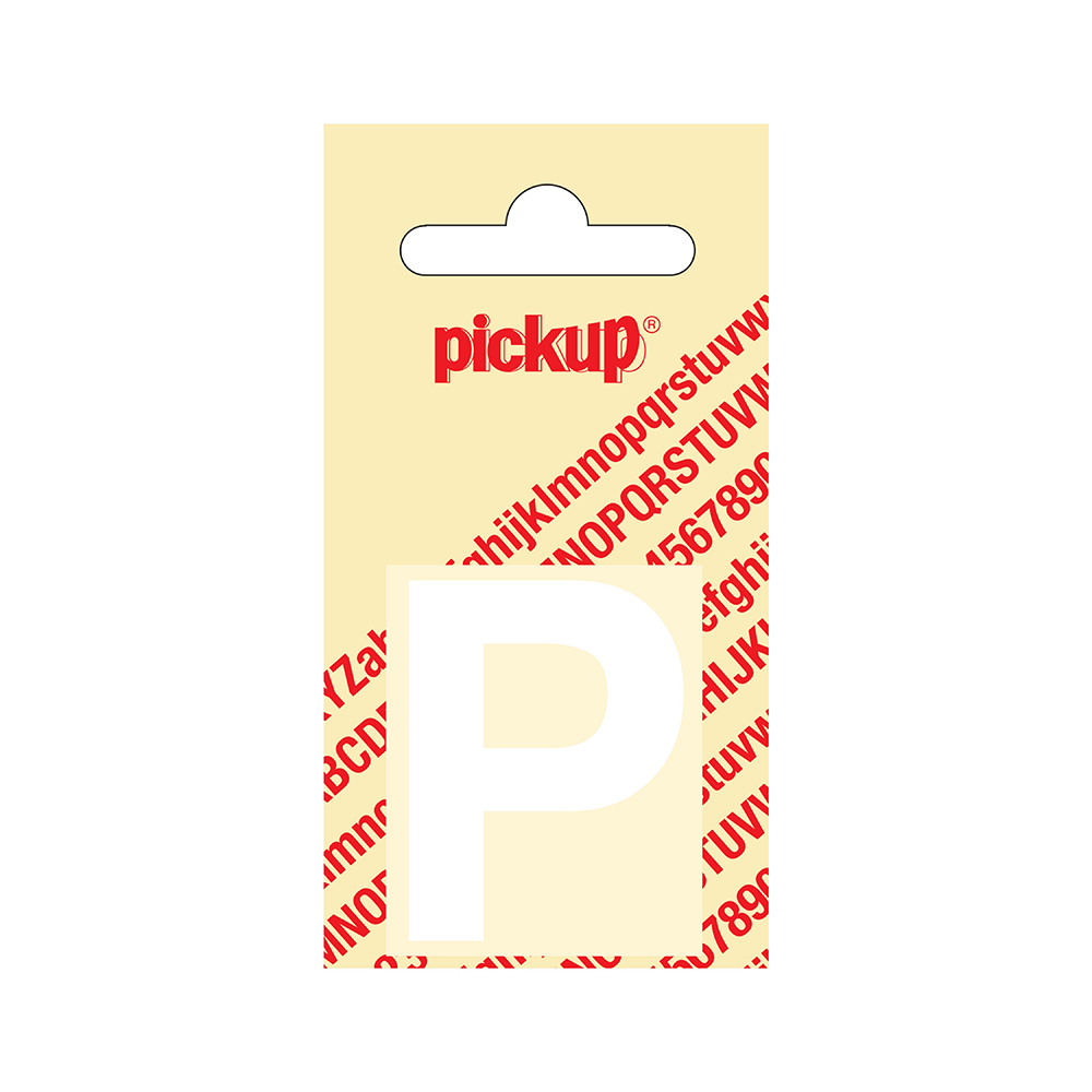 Pickup plakletter Helvetica 40 mm - wit P