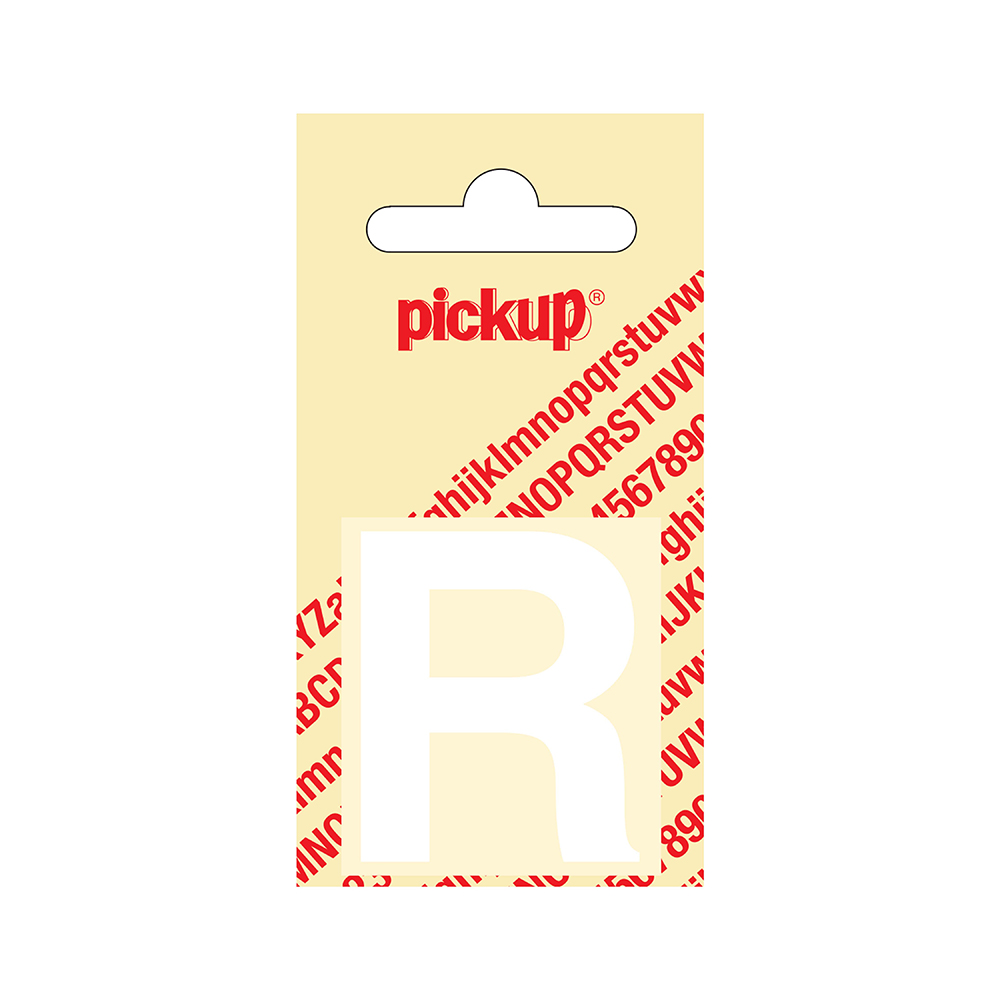 Pickup plakletter Helvetica 40 mm - wit R