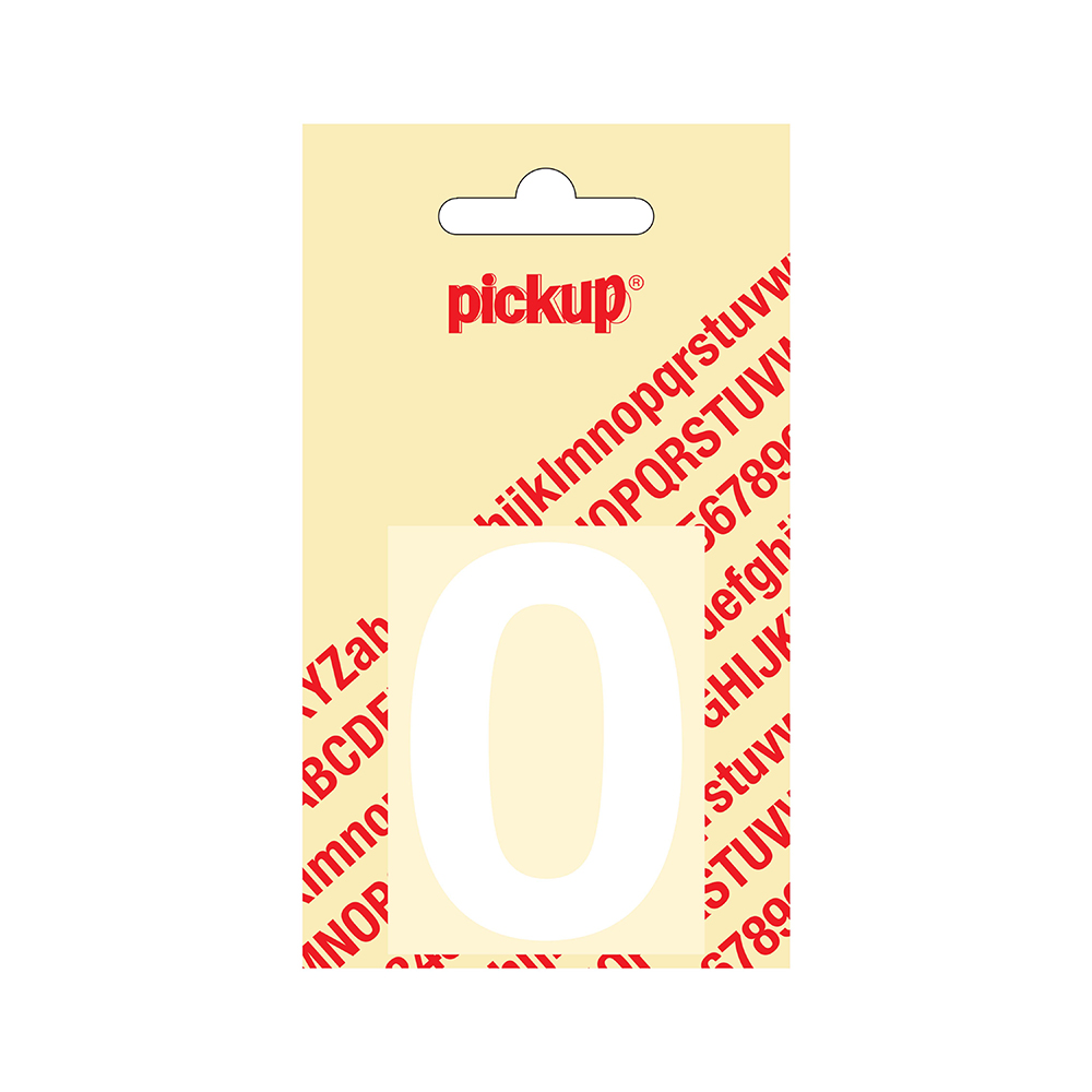 Pickup plakcijfer Helvetica 60 mm - wit 0