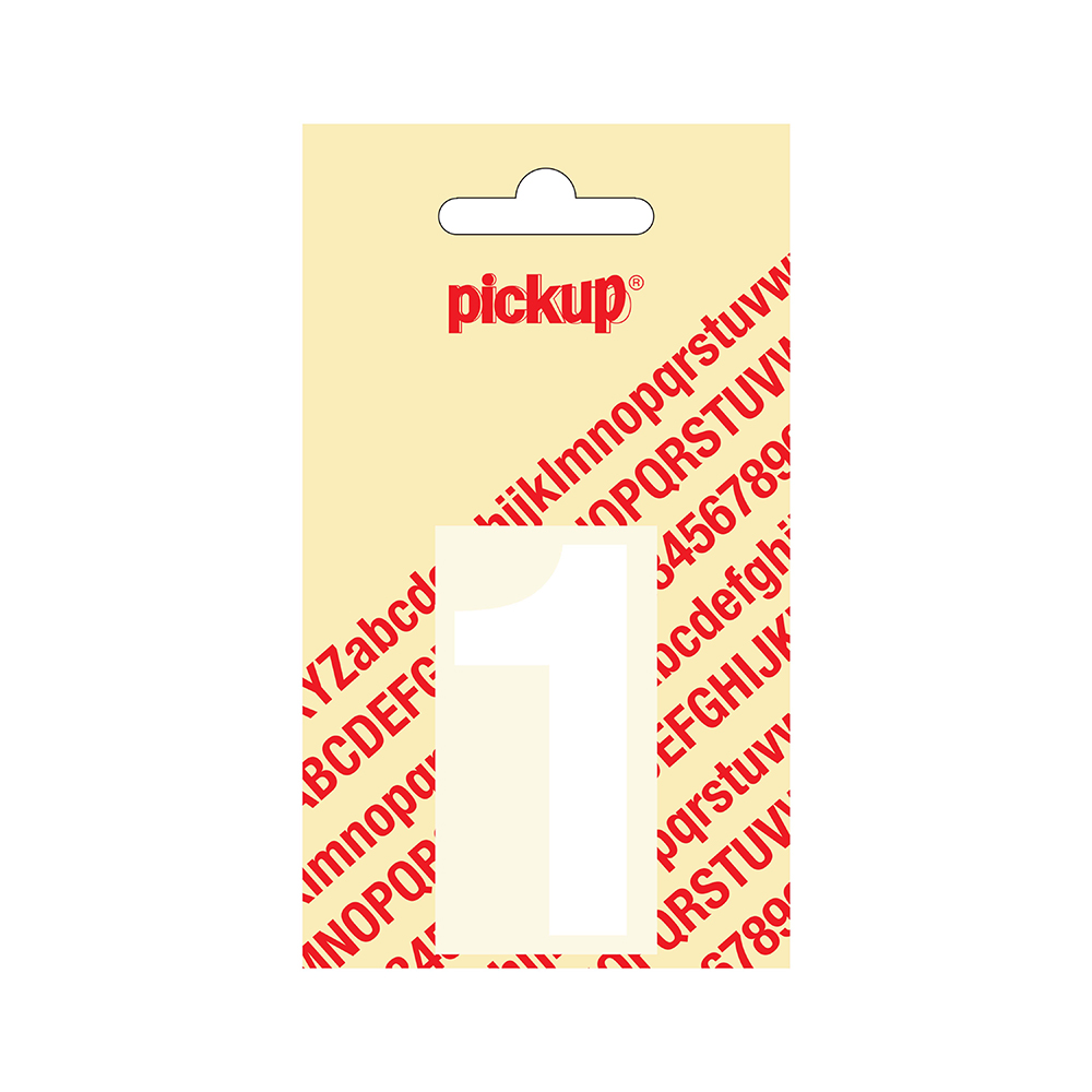 Pickup plakcijfer Helvetica 60 mm - wit 1