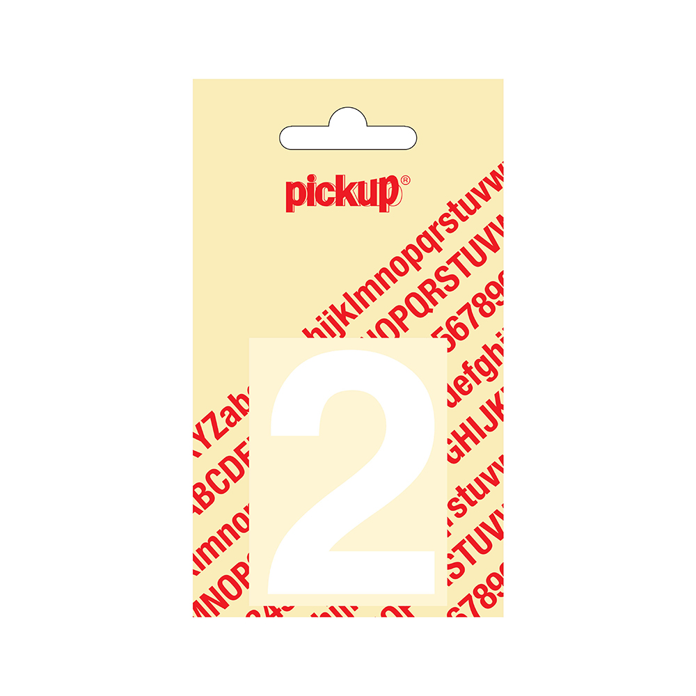 Pickup plakcijfer Helvetica 60 mm - wit 2