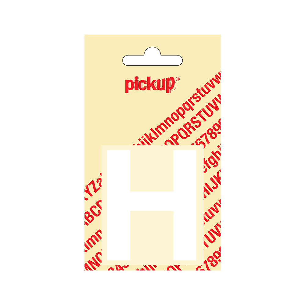 Pickup plakletter Helvetica 60 mm - wit H