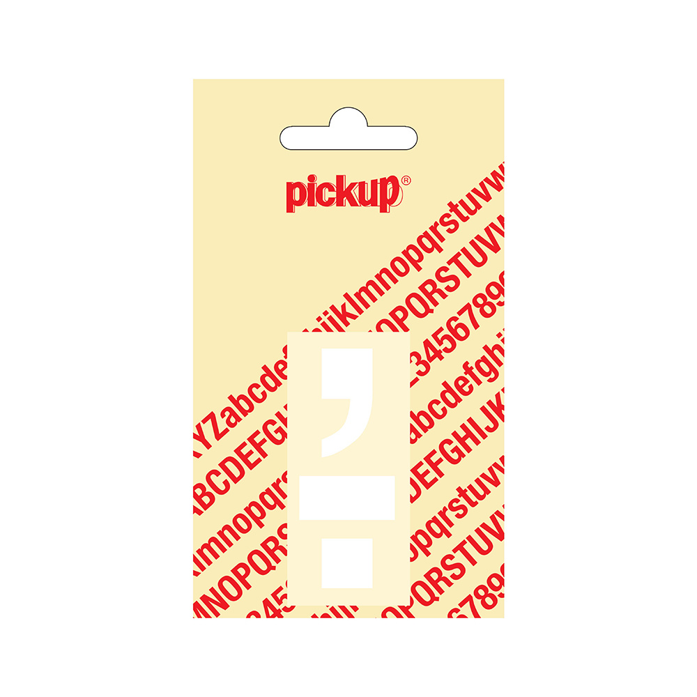 Pickup plakletter Helvetica 60 mm - punt komma wit