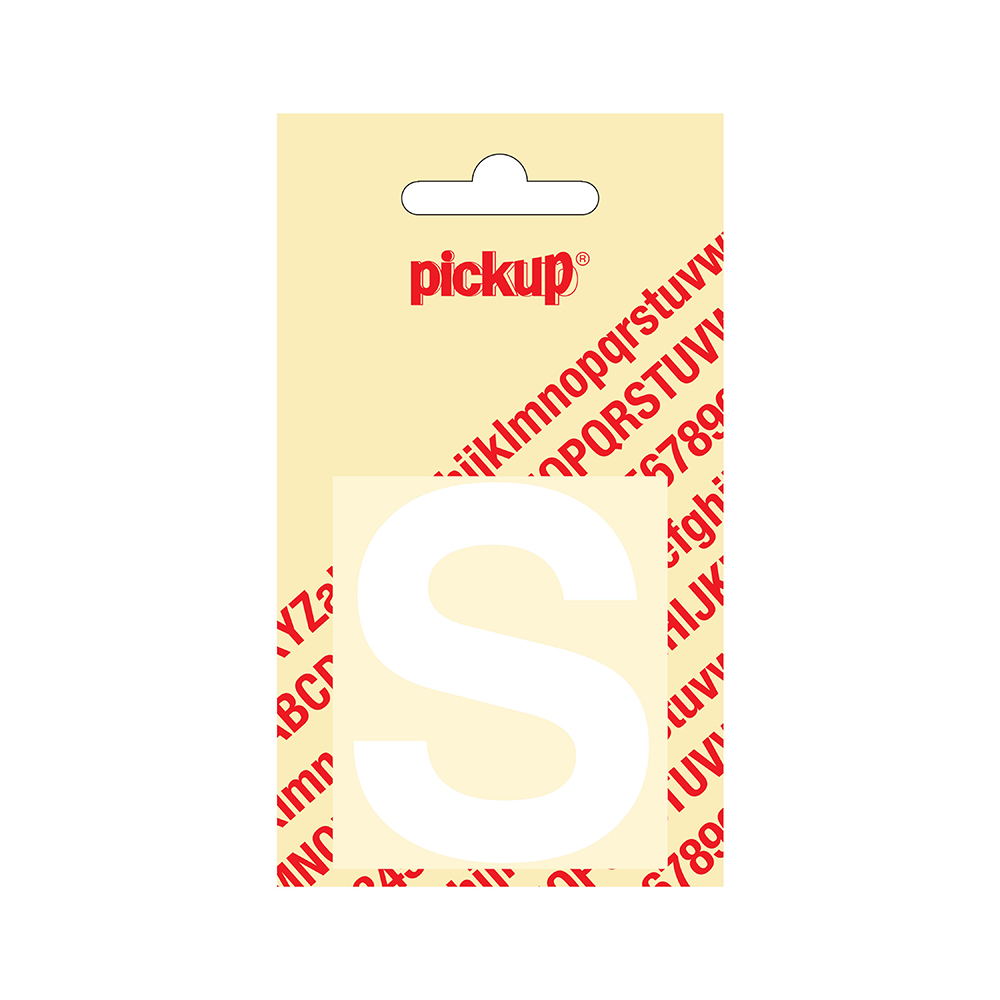 Pickup plakletter Helvetica 60 mm - wit S