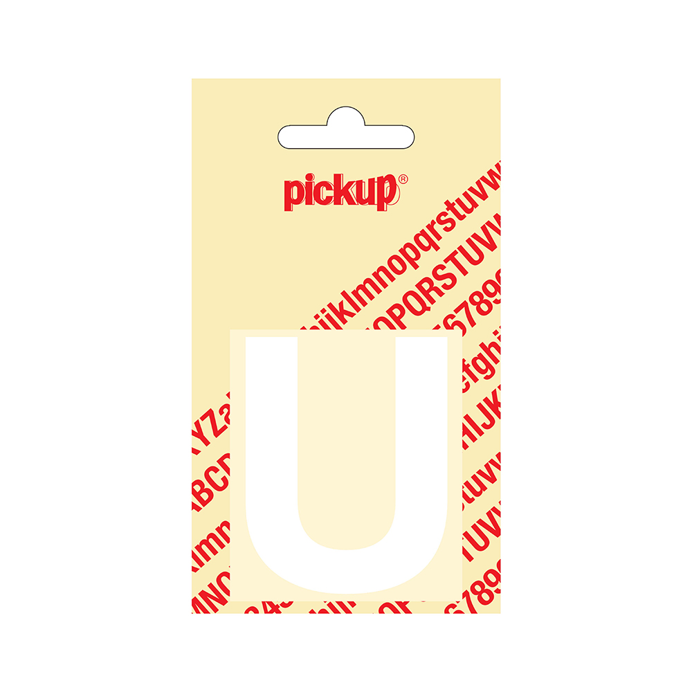Pickup plakletter Helvetica 60 mm - wit U