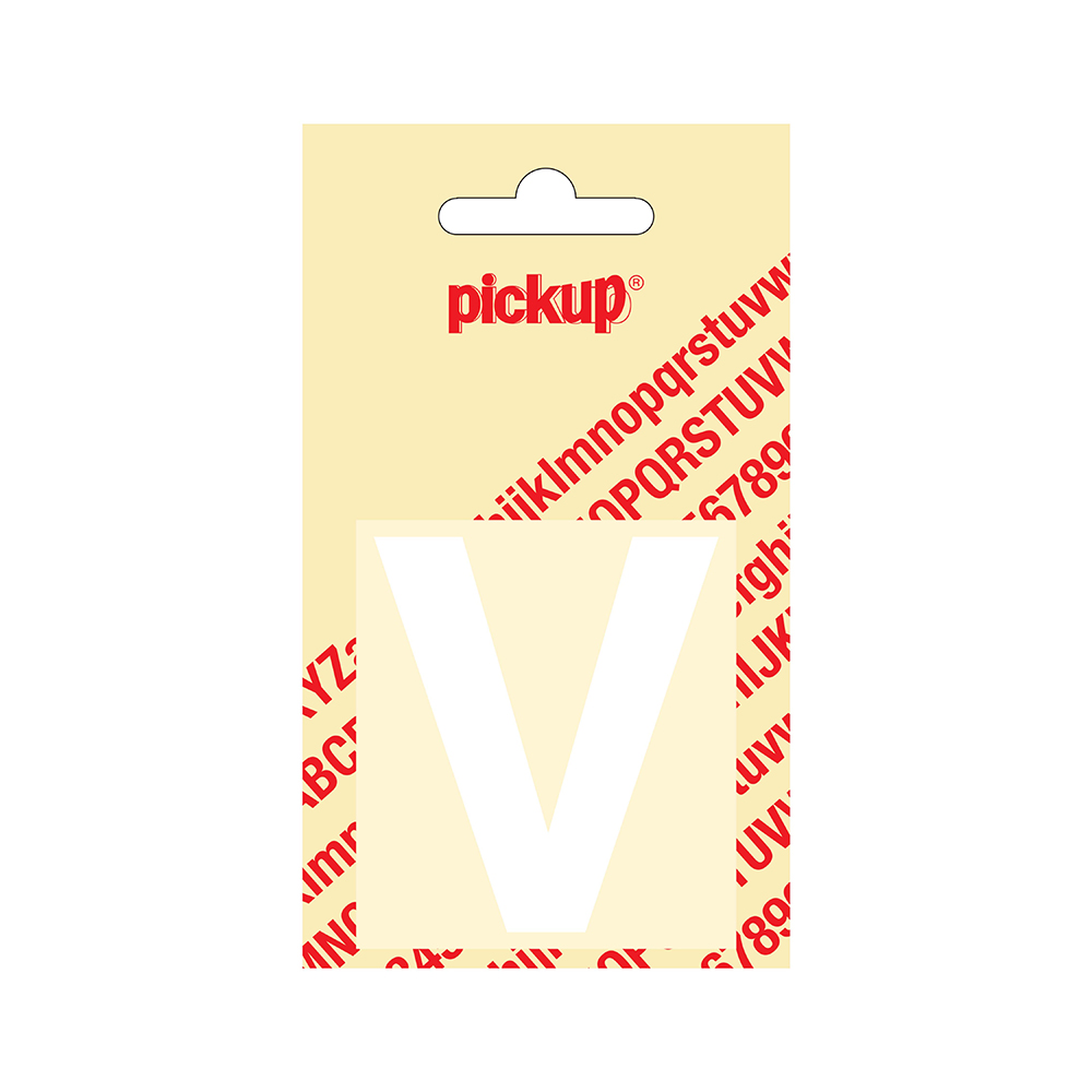 Pickup plakletter Helvetica 60 mm - wit V