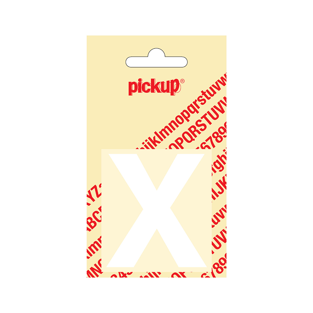 Pickup plakletter Helvetica 60 mm - wit X