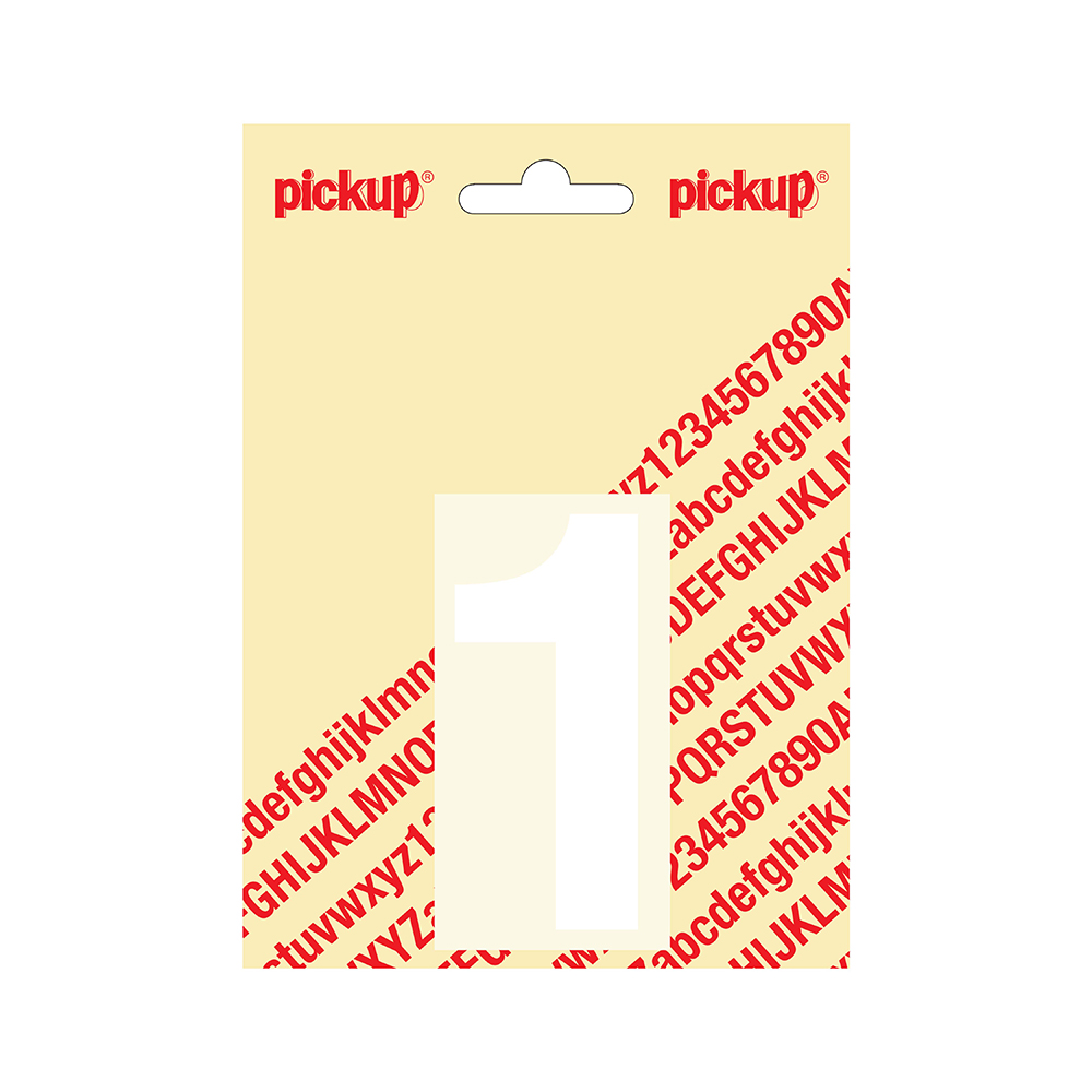 Pickup plakcijfer Helvetica 80 mm - wit 1